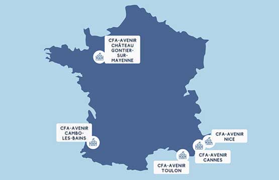 Adresses des 5 CFA-Avenir en France